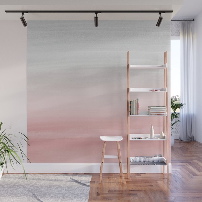 Touching Blush Gray Watercolor Abstract 1 Painting Decor Art