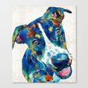 Colorful Dog Art - Happy Go Lucky - By Sharon Cummings Leinwanddruck