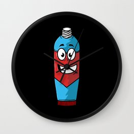 Smiling Cartoon Toothpaste Lazy Costume for Dentist  Wall Clock