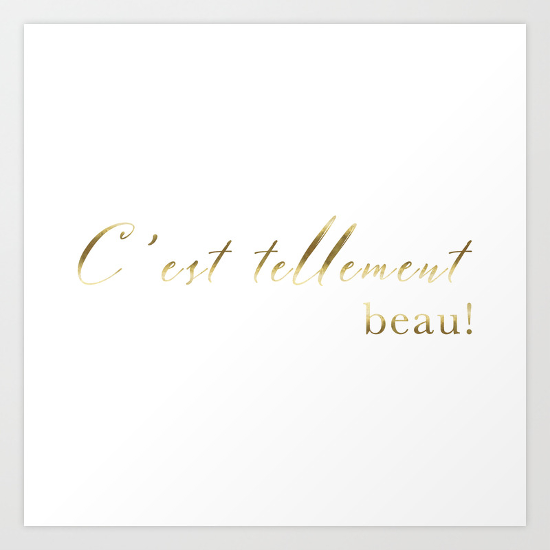 It S So Beautiful C Est Tellement Beau French Quote Print Home Decor Gold Foil Typography Art Print By Aureliebee Society6 Examples of beau in a sentence.