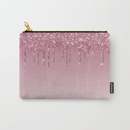 Pink Dripping Glitter Carry-All Pouch