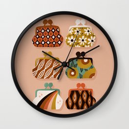 Vintage Coin Purse Collection – Coral Wall Clock