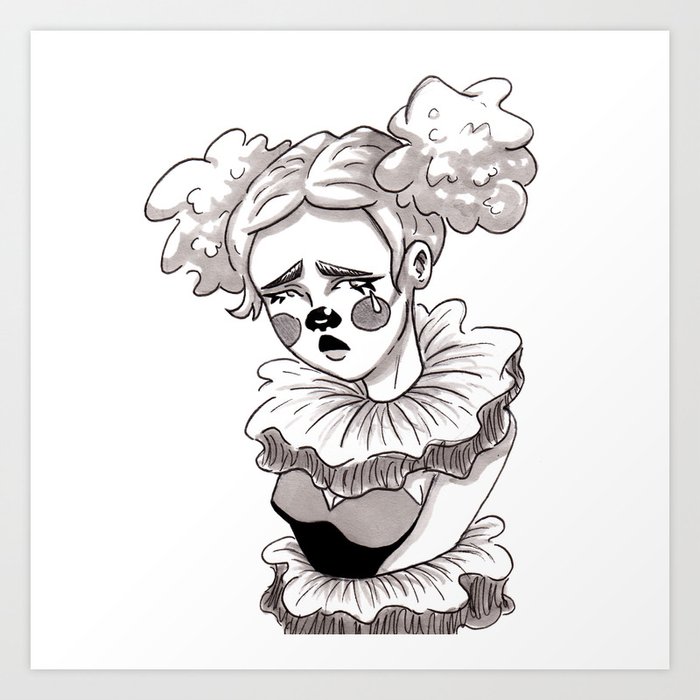 Sad Clown Art Print by hannah_rachel | Society6