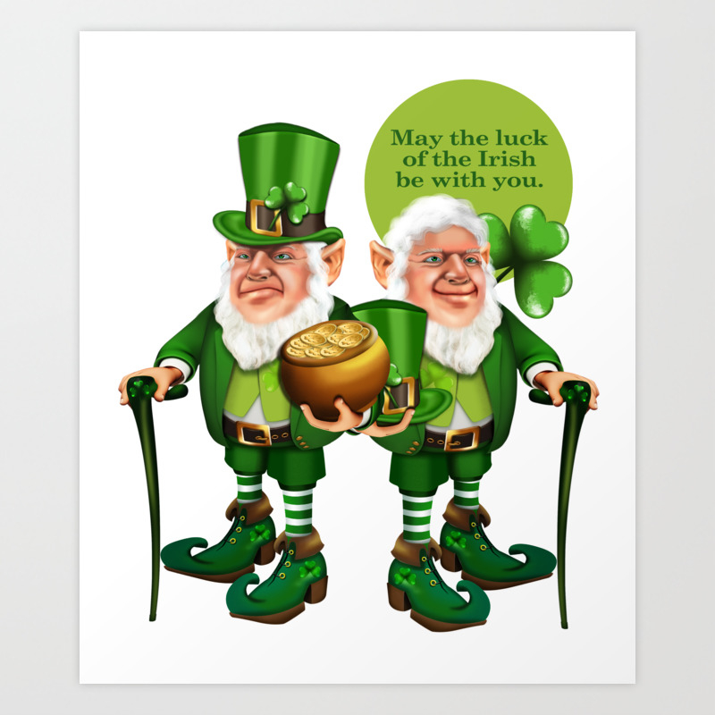 Two Leprechaun Pot Of Gold May The Luck Of The Irish Be With You St Patrick Day Shirt Art Print By Premierphoto Society6