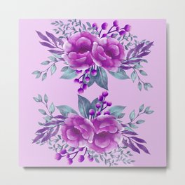 Purple Watercolor Flower Bouquet Metal Print | Pattern, Christmasflower, Flowers, Abstravt, Creativeartprint, Purpleflower, Christmasgifts, Graphicdesign, Watercolor, Gift 