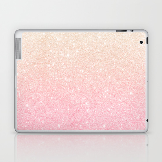 Gradient Gold Rose Gold Glitter Laptop Ipad Skin By Naughtycat