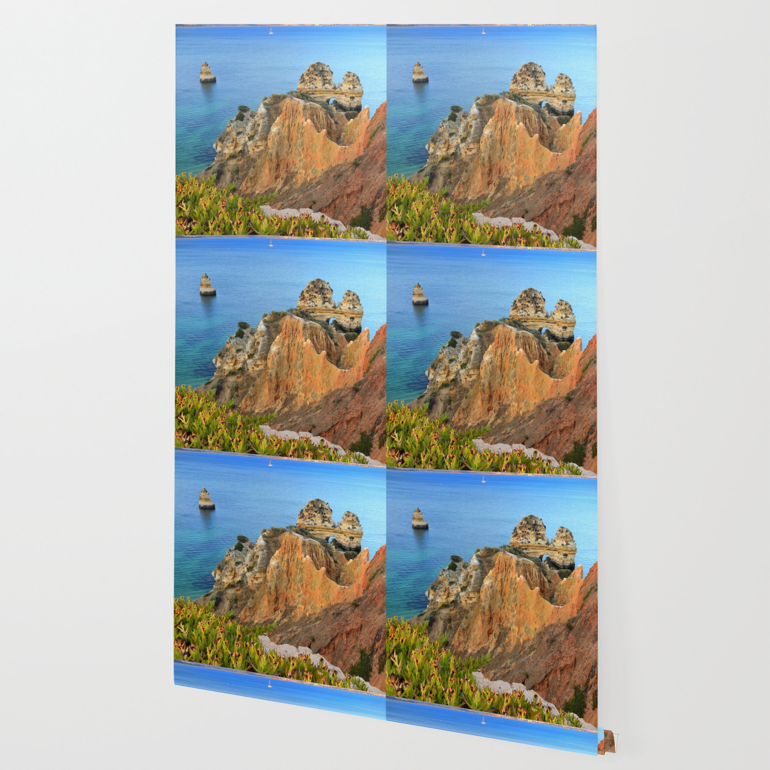 Praia Do Camilo At Sunset Algarve Portugal Wallpaper By Guidomontanes Society6