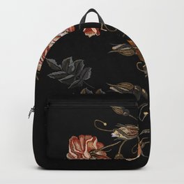 Embroidery vintage buds of roses seamless pattern Backpack
