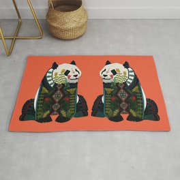 panda orange Rug