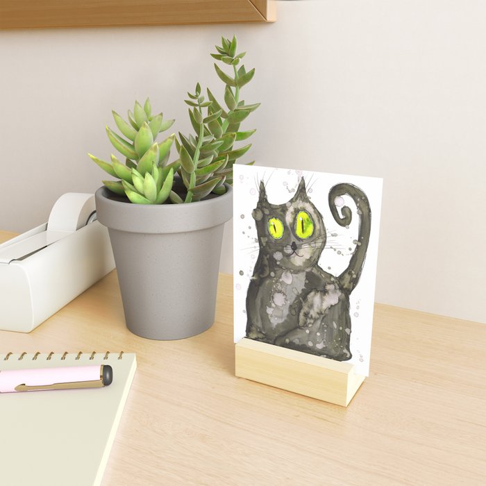 Big Fat Black Cat Mini Art Print By Wizzies Society6