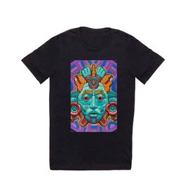 +K7 Xochicoatl T Shirt | Maya, Acrylic, Prehispanic, Painting, Coatl, Xochitl, Mask, Jade, Aztec 