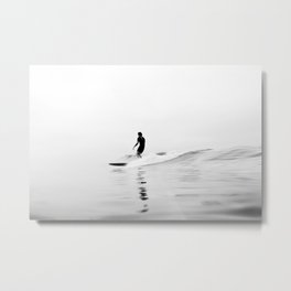Minimal Surfing BW Metal Print