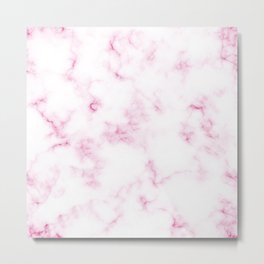 Lovely White and Rose Marble Pattern Metal Print