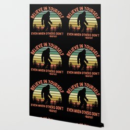 Bigfoot Funny Believe In Yourself Motivational Sasquatch Vintage Sunset Wallpaper
