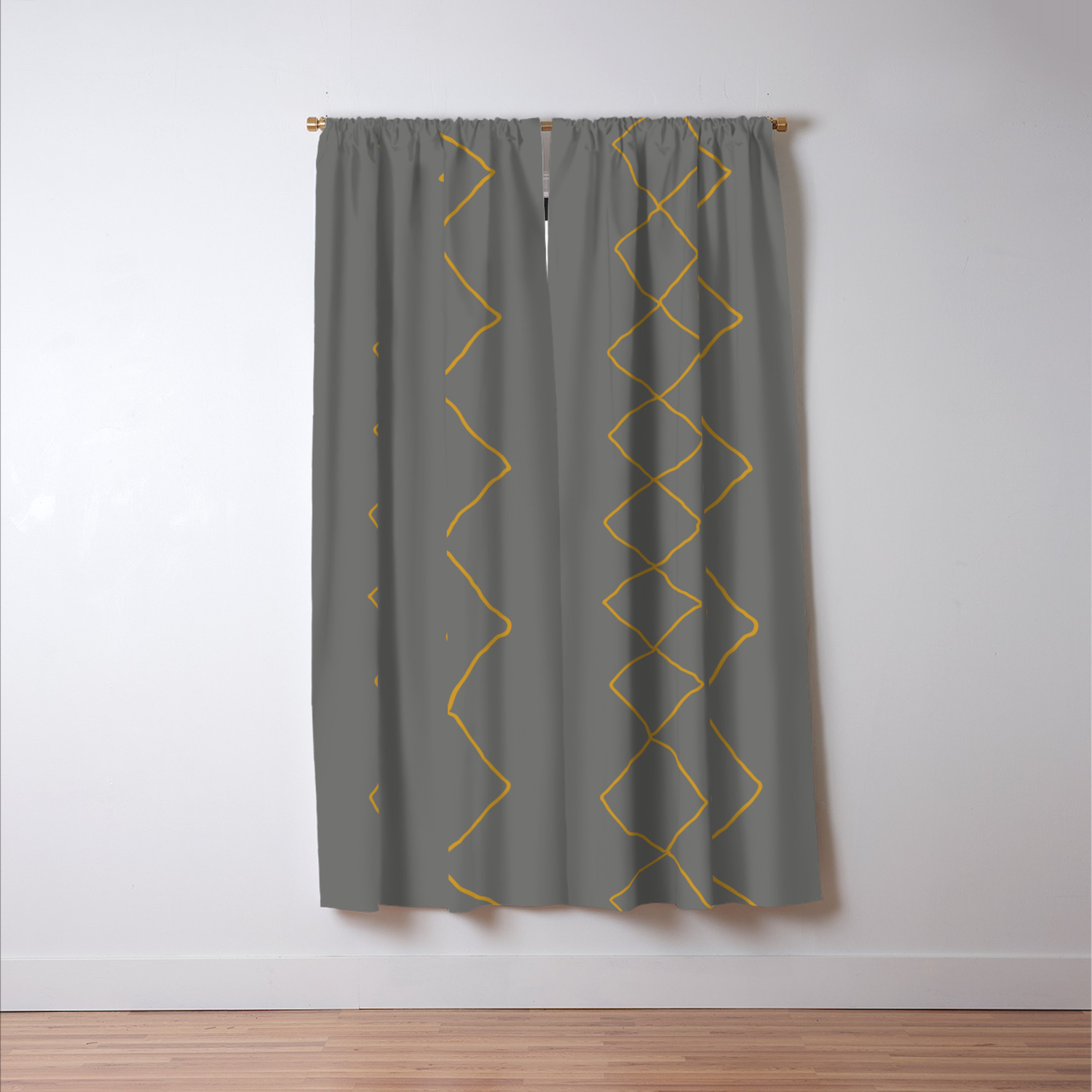 Moroccan Diamond Stripe In Grey Mustard Blackout Curtain By Beckybailey1 Society6 Moroccan Diamond Stripe In Grey Mustard