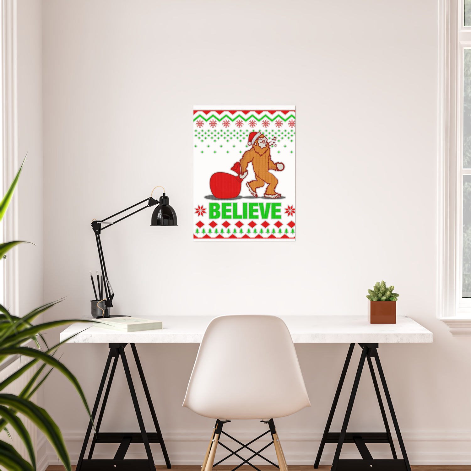 Download Christmas Believe Design Funny Bigfoot Ugly Sasquatch Gift Poster By Nik007 Society6