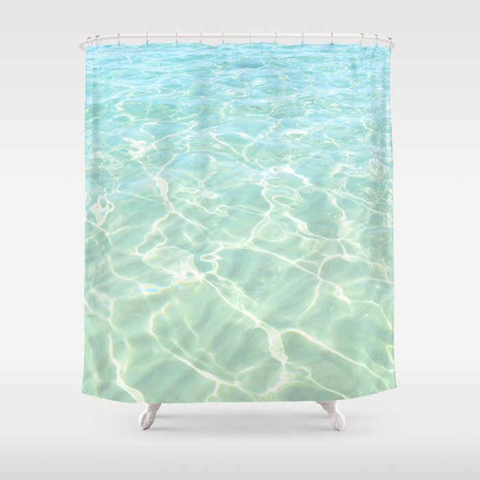All Clear Turquoise Sea Water Abstract Ocean Beach Minimal Coastal Shower Curtain By Artbyjwp Society6 All Clear Turquoise Sea Water Abstract, Clear Shower Curtain