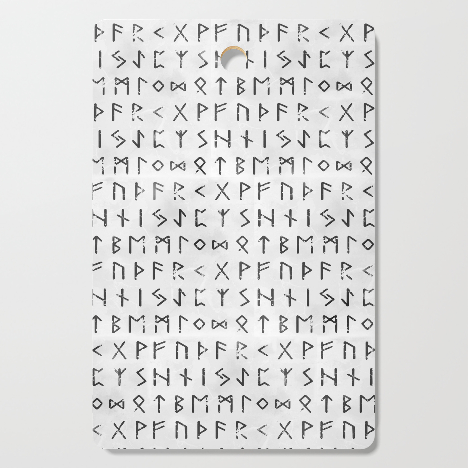 Futhark Full Runic Print Viking Runes White Version Cutting Board By Machineshop Society6