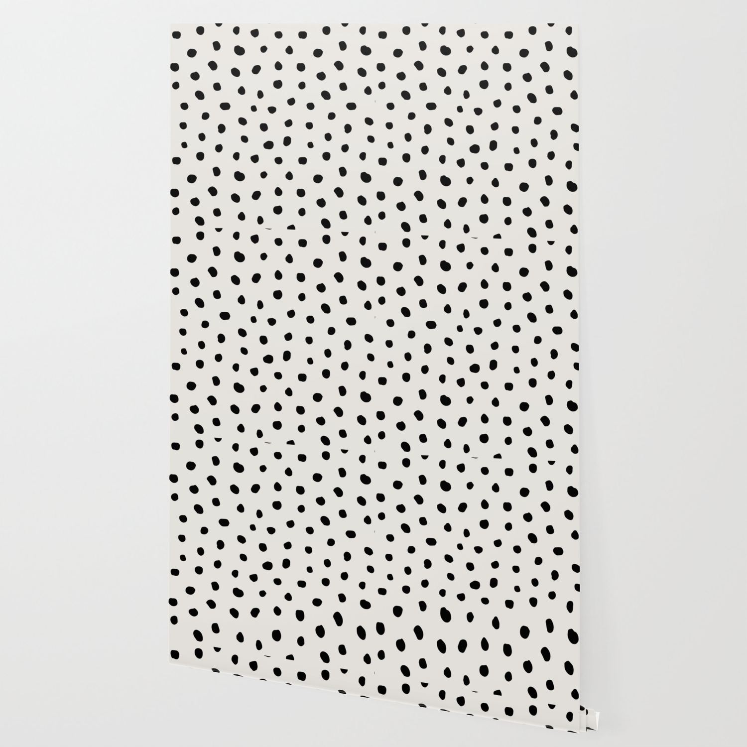 Modern Polka Dots Black On Light Gray Wallpaper By Followmeinstead Society6