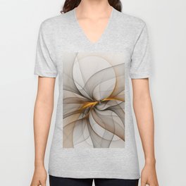 Elegant Chaos, Abstract Fractal Art V Neck T Shirt