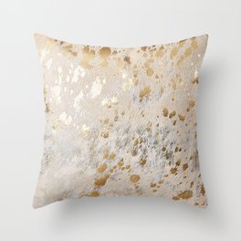 Gold Hide Print Metallic Throw Pillow