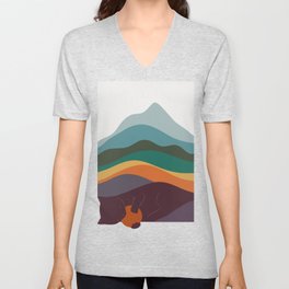 Cat Landscape 8 V Neck T Shirt