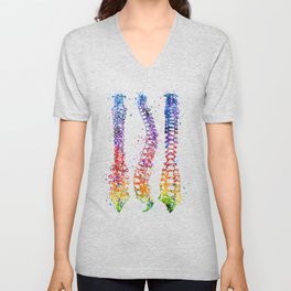 Spine Watercolor Anatomy Drawing V Neck T Shirt