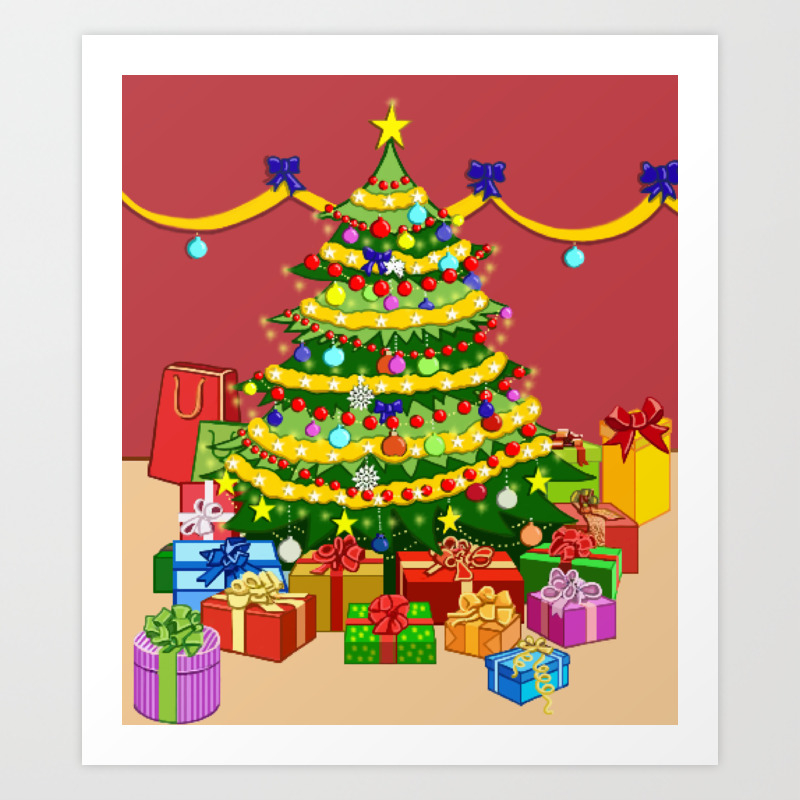 Presents under Christmas Tree Art Print by jillou | Society6