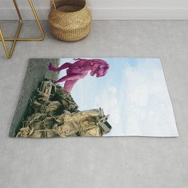 Pink and Gold Cars Rug