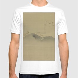 Japanese Print - Evergreens on Distant Hills - Kano Tanyu 1665 T Shirt
