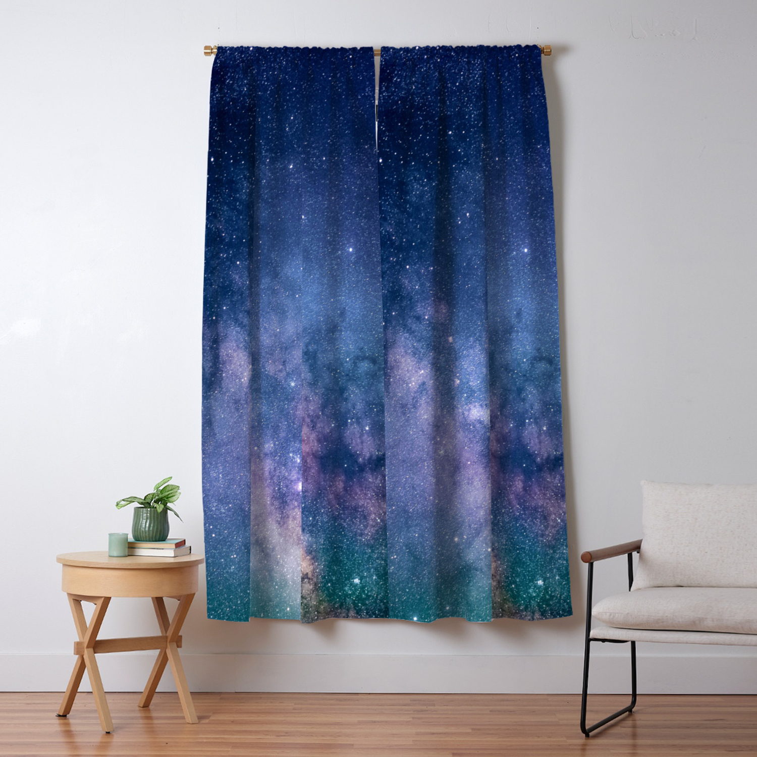 Purple Blue Universe Night Sky Stars Galaxy Blackout Curtain By Chicelegantboutique Society6 Purple Blue Universe Night Sky Stars