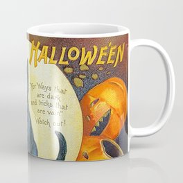 Merry Halloween Black Cat Coffee Mug