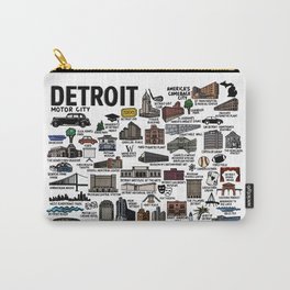 Detroit Map  Carry-All Pouch | Midwest, Detroitmichigan, Detroitskyline, Detroitdecor, Pop Art, Detroit, Motown, Greatlakes, Detroithome, Comebackcity 