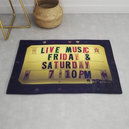 Live music sign Rug