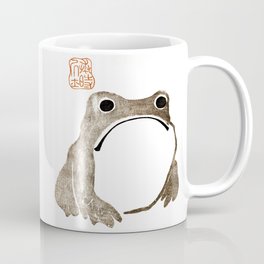 Unimpressed Frog Vintage Illustration Meika Gafu by Matsumoto Hoji 1814 Sad Grumpy Frowning Face Coffee Mug