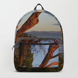 Sunset on the Arbutus at Rathtrevor Beach in Parksville BC Canada Backpack