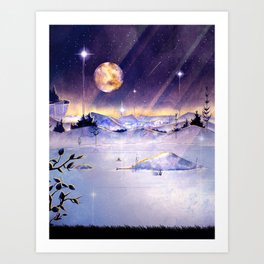 Moon Lake Scenery Art Print
