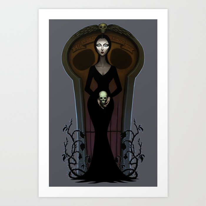 Morticia Addams Art Print By Blackbirdink Society6