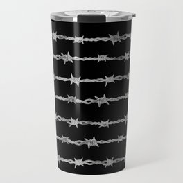 barbed wire stripe - black Travel Mug