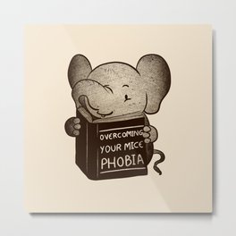 Elephant Overcoming Your Mice Phobia Metal Print