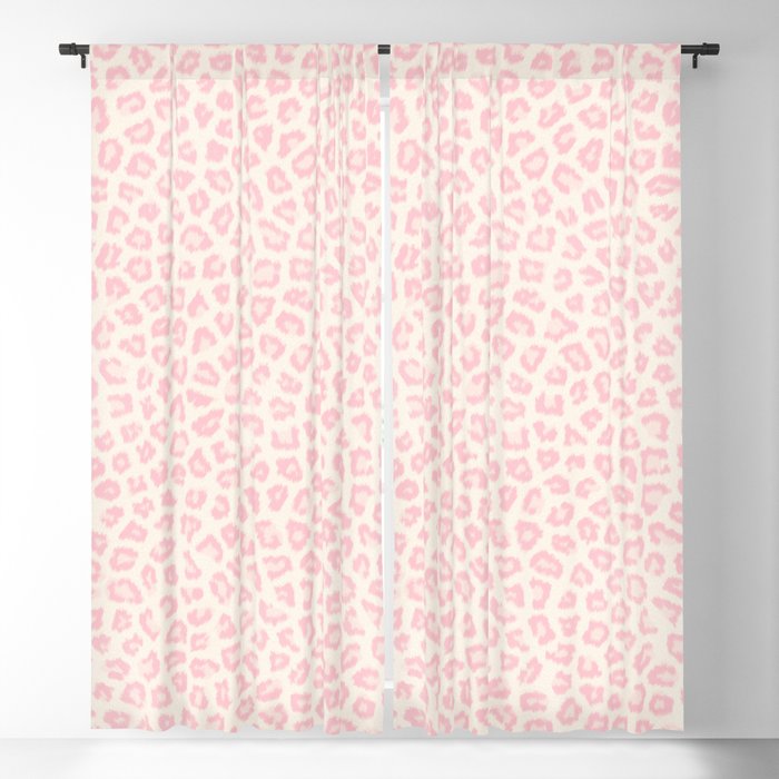 Modern Ivory Blush Pink Girly Cheetah, Cheetah Print Curtains