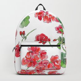 Red Geranium Pattern Backpack