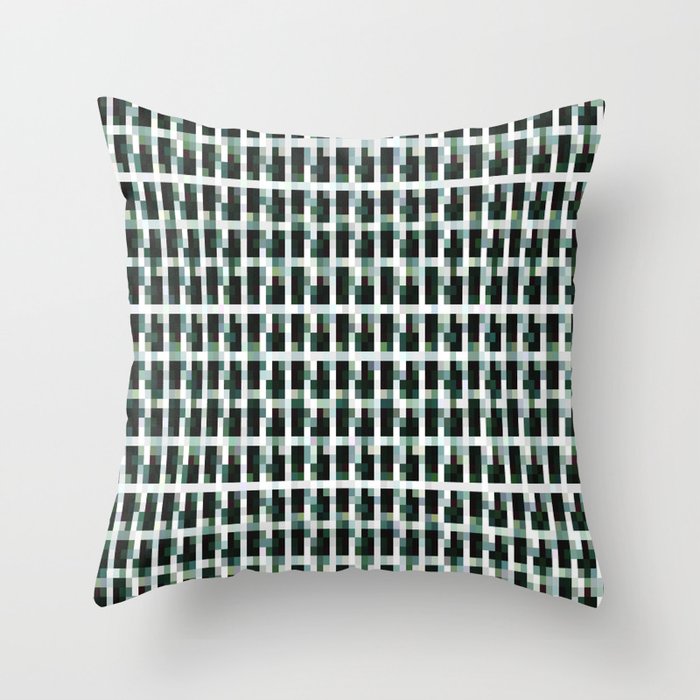 Black And Khaki Pixelated Pattern Throw Pillow
