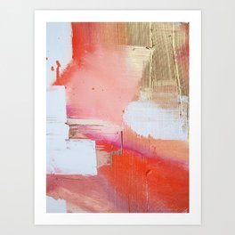 Moving Mountains: a minimal, abstract piece in reds and gold by Alyssa Hamilton Art Art Print