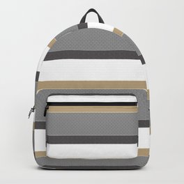 Grey And Gold Stripes with White Backpack