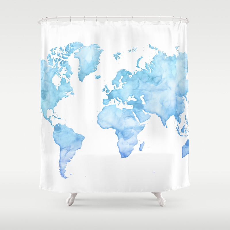 Shower Curtains Multi Colored World Map Shower Of Curtains