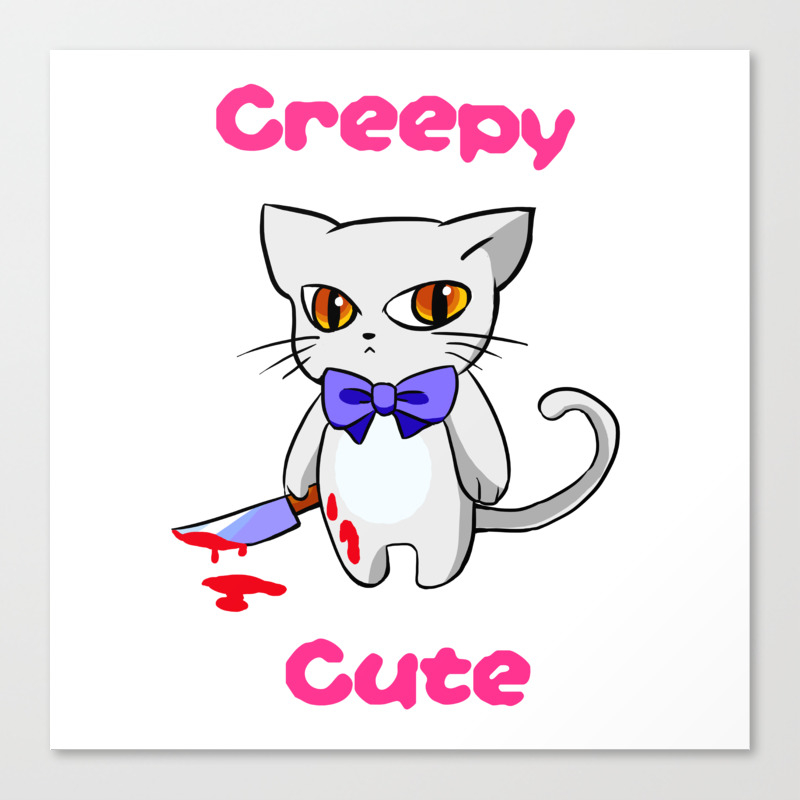 Creepy Cute Cat Kitten Anime Horror Kawaii Gift Canvas Print By Pubeast Society6 Find the best cute cartoon cat wallpaper on getwallpapers. creepy cute cat kitten anime horror kawaii gift canvas print by pubeast