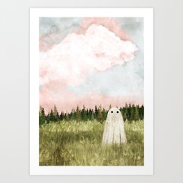Cotton candy skies Art Print | Grass, Painting, Spring, Pine, Sky, Forest, Cute, Haunt, Digital, Meadow 