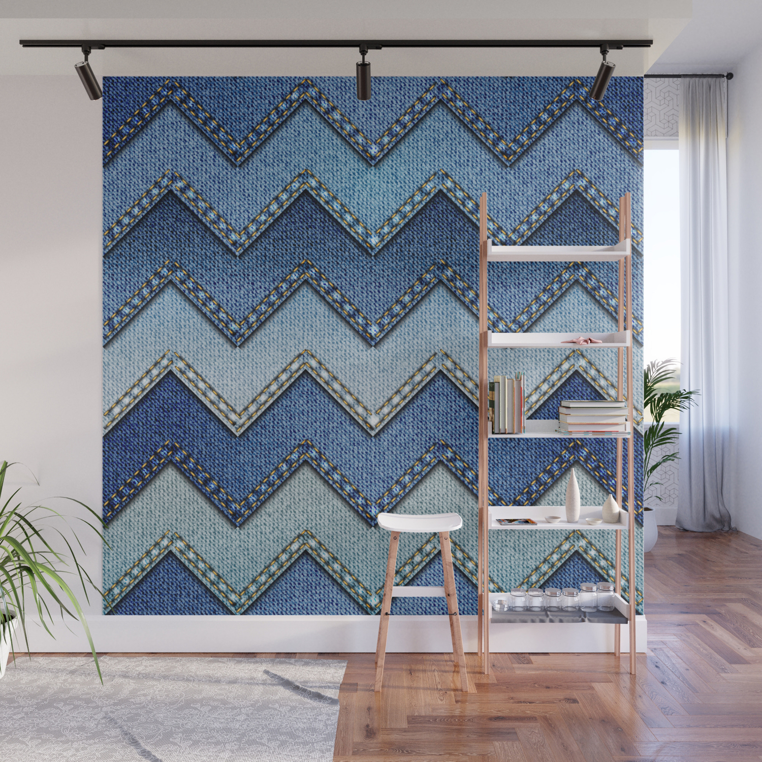 Stitched Denim Wall Mural By Rosemarya Society6 Repurpose, denim repurpose, crafts, recycled jeans ela consiste num enchimento e uma capa, e esta última pode ser feita a partir de. stitched denim wall mural by rosemarya