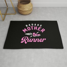 Badass Mother Runner Rug | Motherrunner, Mothersday, Workout, Marathon, Runnermom, Fitness, Triathlete, Runningmotivation, Mom, Exercise 
